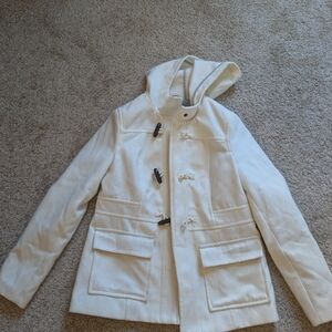 Old Navy Women's Cream Hooded Toggle Jacket